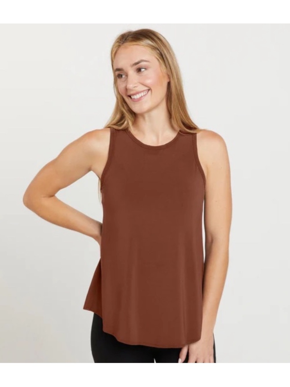 Shebird | Freedom Racerback Tank Top Built-in Bra Downtown Brown Size 4